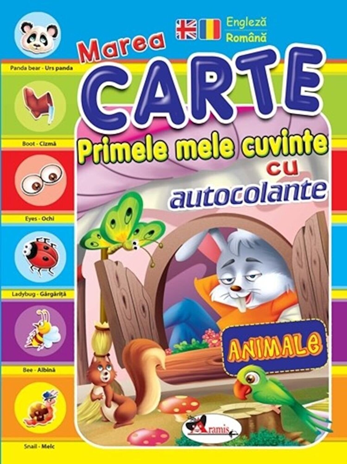 Primele mele cuvinte cu autocolante. Animalele (engleza-romana) |