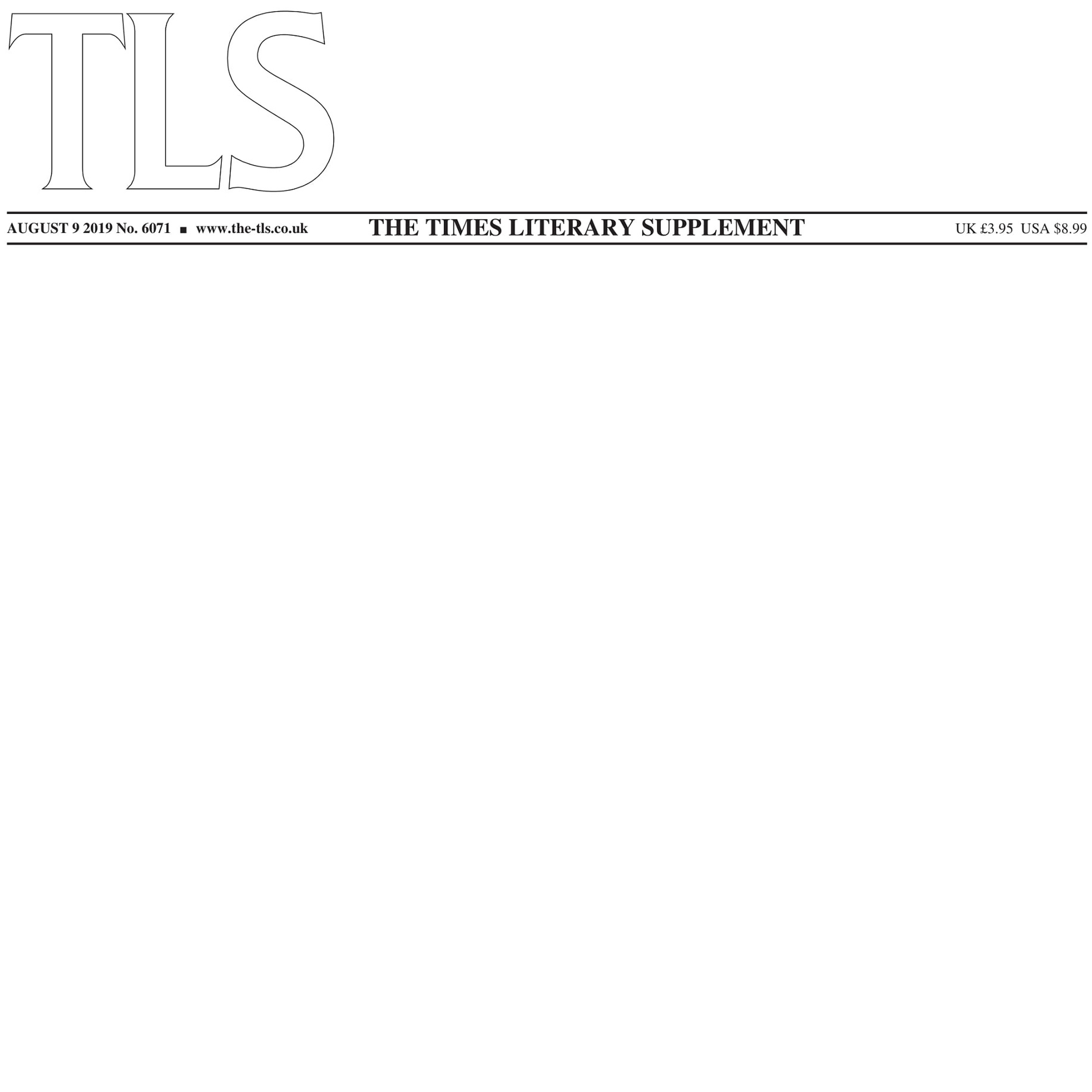 Times Literary Supplement nr.6071/august 2019 |